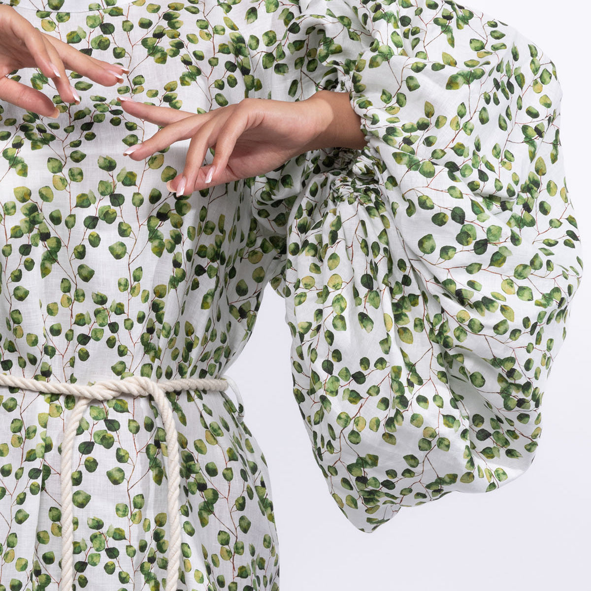 linen balloon sleeve maxi dress Balloon Sleeves Maxi Dress in Linen