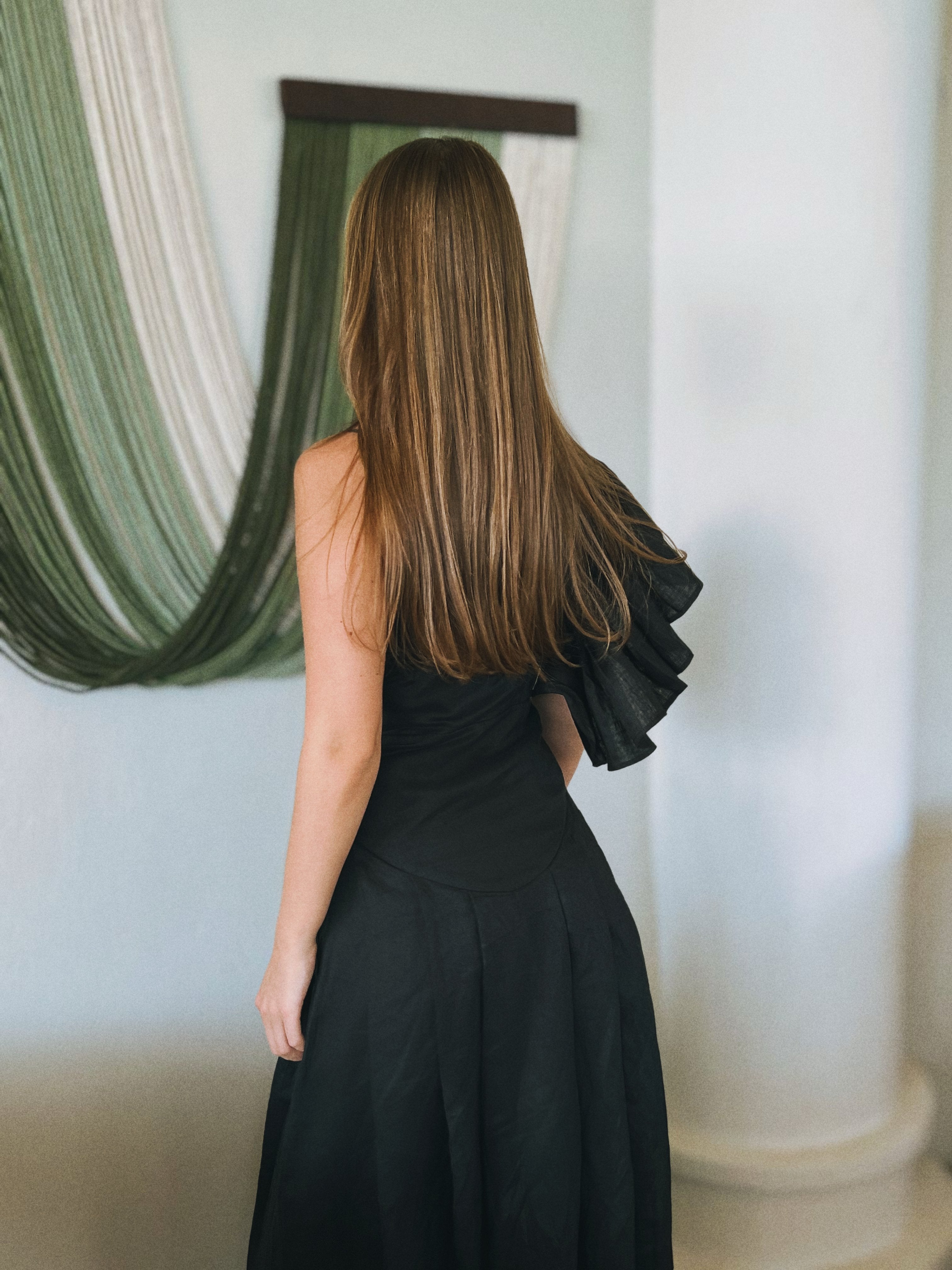 Naya Ruffled one-shoulder dress