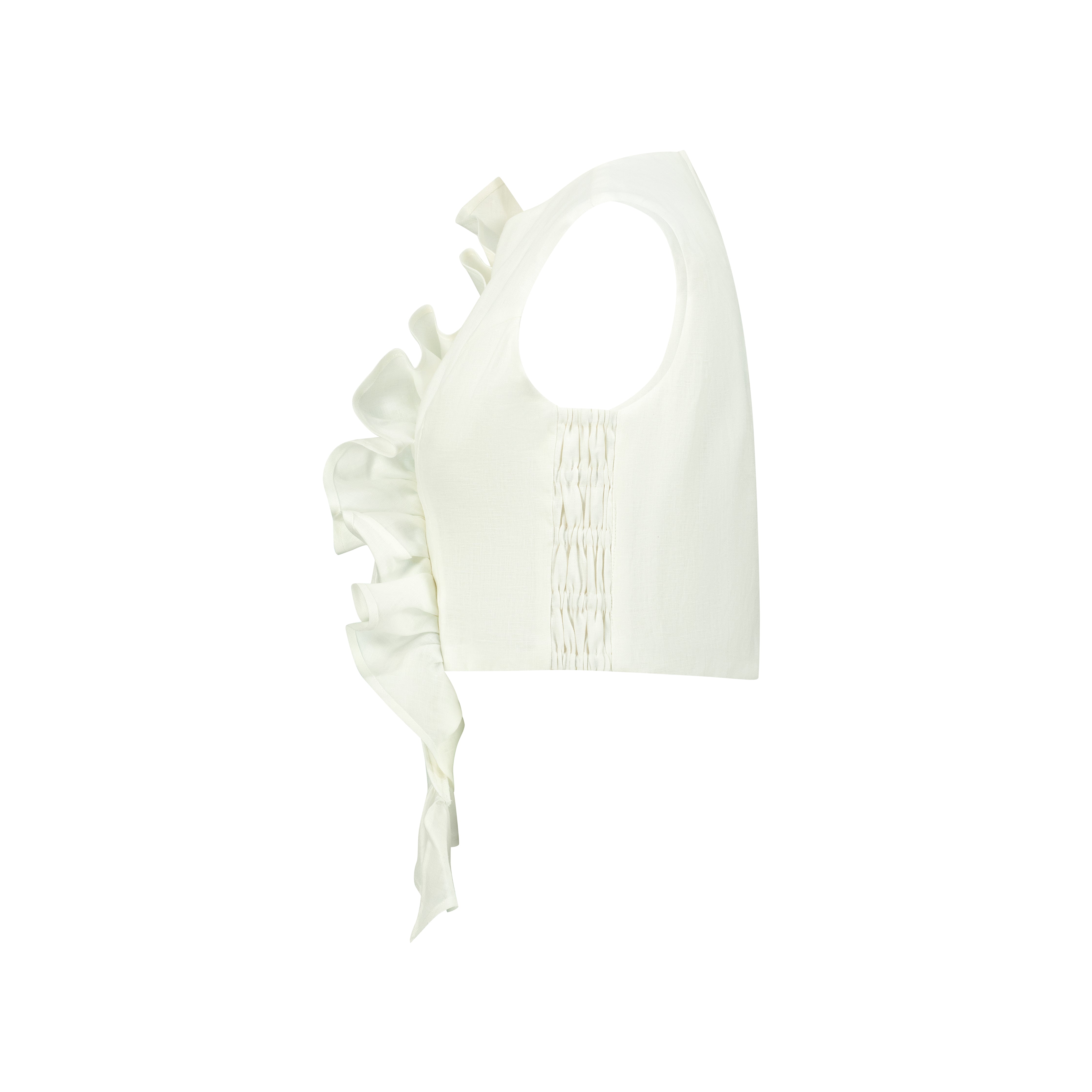 Luna asymmetrical ruffle crop top