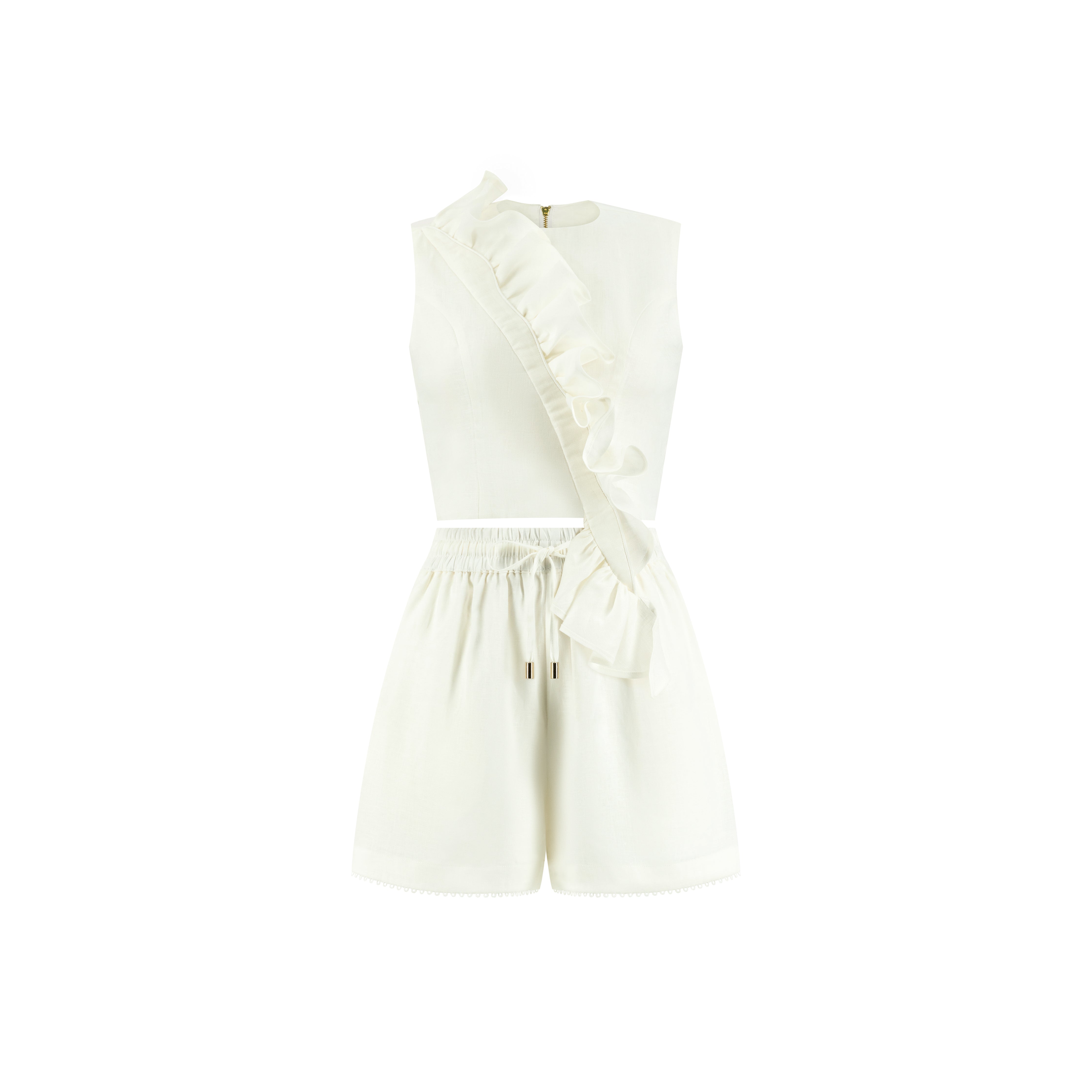 Luna asymmetrical ruffle crop top