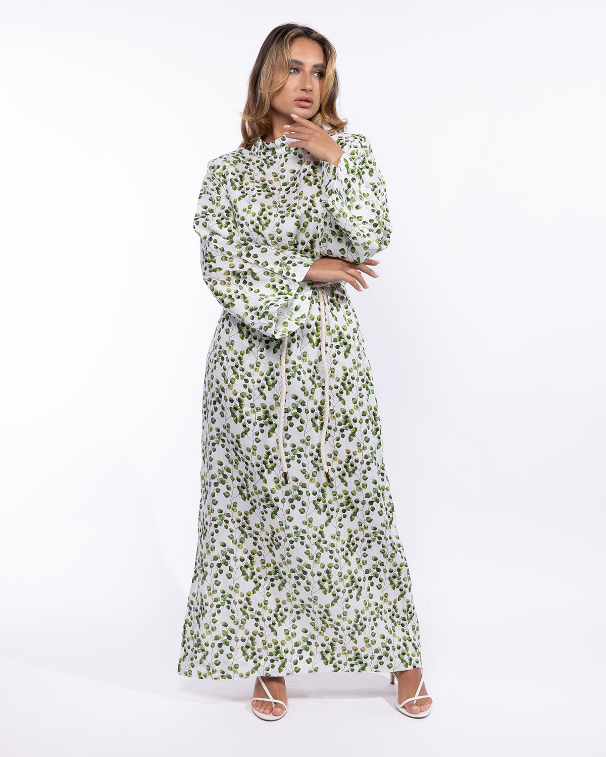 Mahaba Graceful Draped Sleeve Maxi Dress