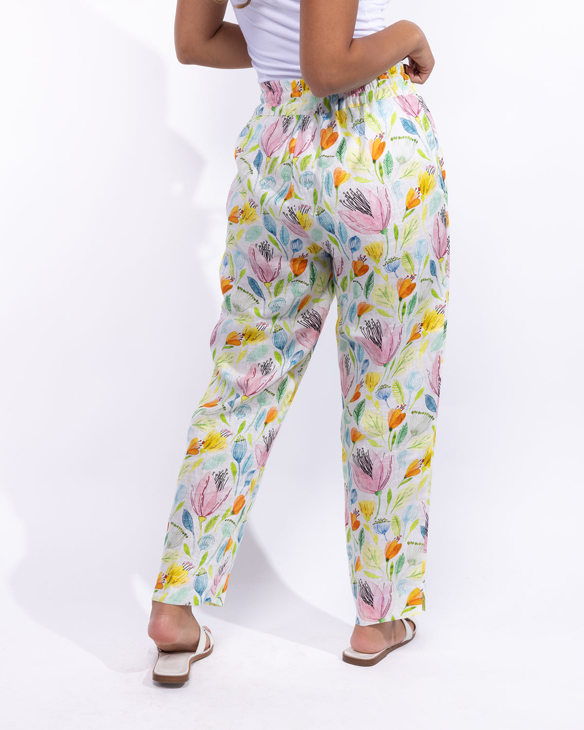 Cleo Pants - Orange-Unique Multicolored Print