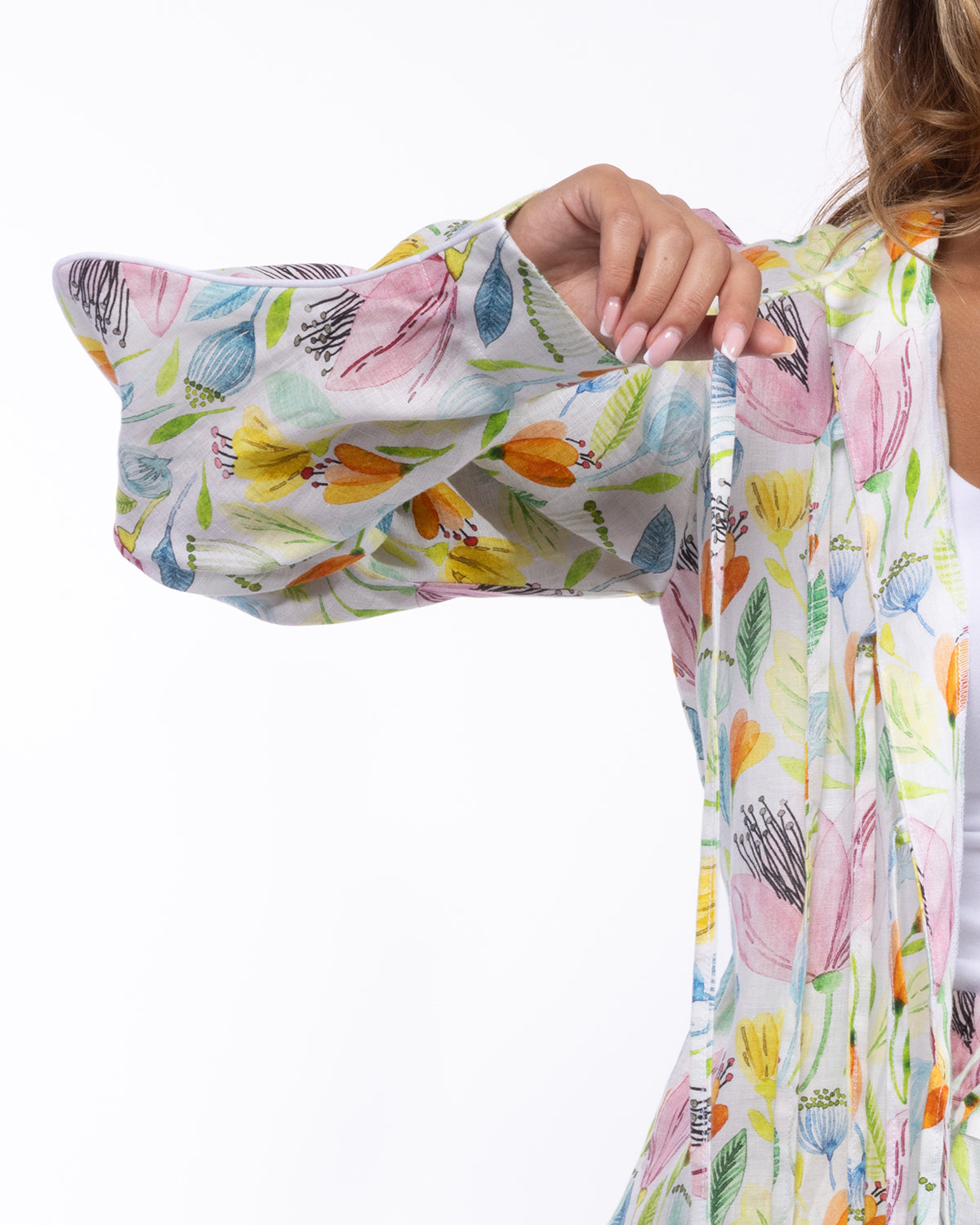 Cleo Shirt - Orange-Unique Multicolored Print